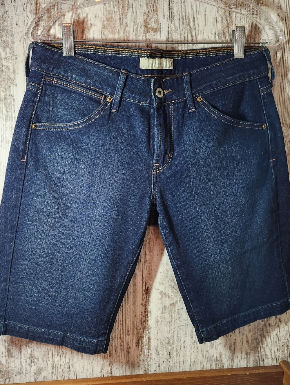 Levi's 545 Dark Blue Denim Bermuda Shorts Size 8 Cotton Spandex